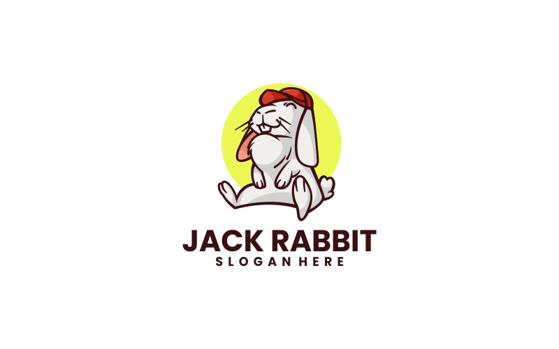 Jack Rabbit Mascot Cartoon Logo Logo Template