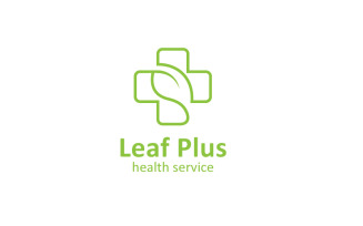 Leaf Plus Logo Design template