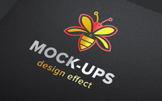 Logo Mockup on Black Paper