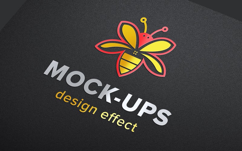 Logo Mockup on Black Paper Product Mockup