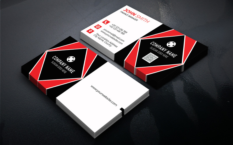 Luxury Business Card Template in Four Colours Corporate Identity