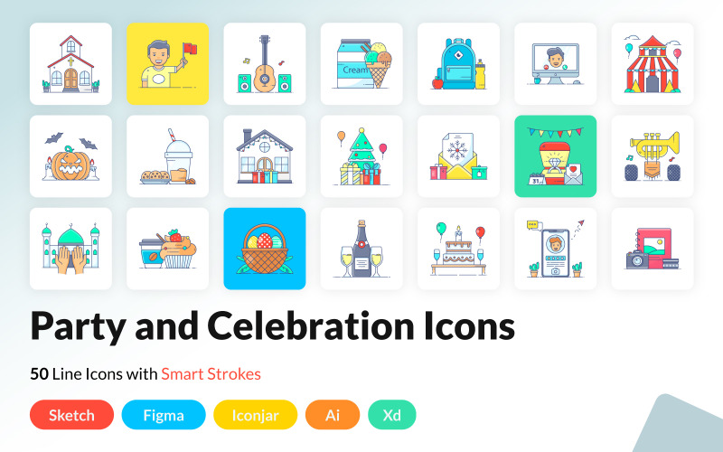 Party and Celebration Icons Icon Set