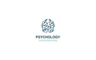 Psychology Logo Design - creative, brain, leaves