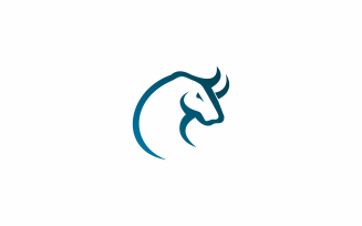 bull line animal logo template