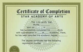 Completion Certificate Design Template