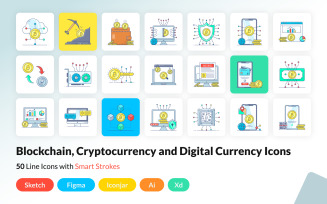 Cryptocurrency and Blockchain Icons