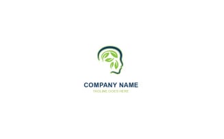 Eco Brain Leaf Logo Design