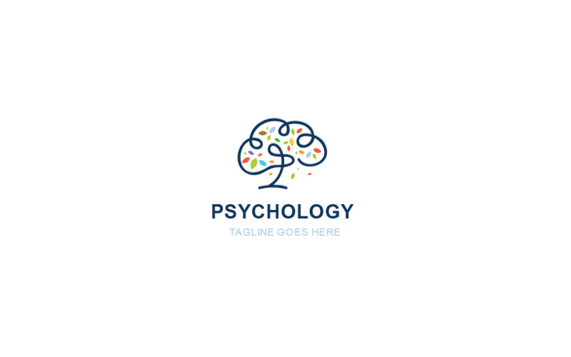 Ecological Brain Leaf Logo Logo Template
