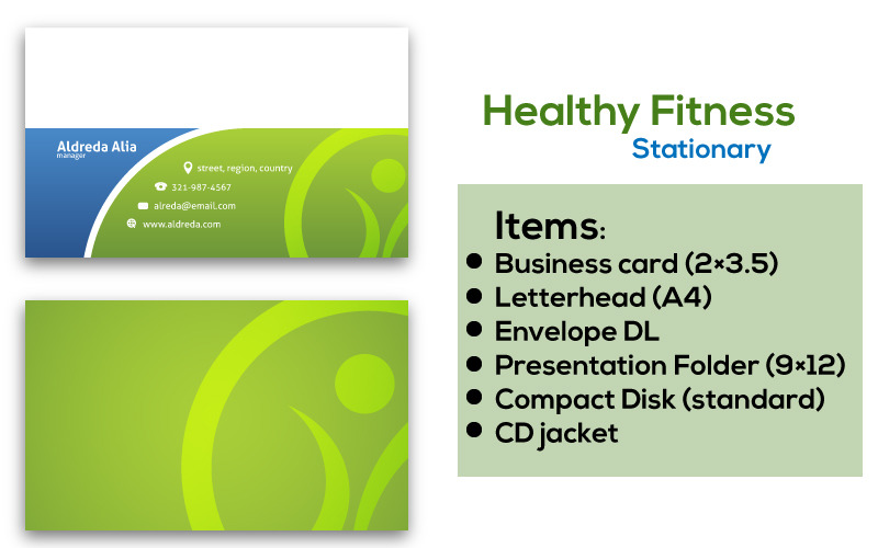 Healthy Fitness Stationary Design Template Corporate Identity