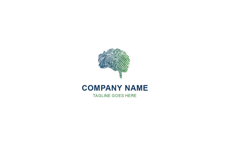 Logo Design of Brain Fingerprint Logo Template