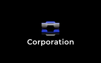 Abstract Blue Gradient Steel Logo