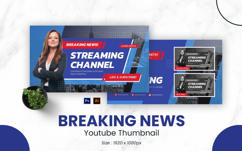 Breaking News Youtube Thumbnail Social Media
