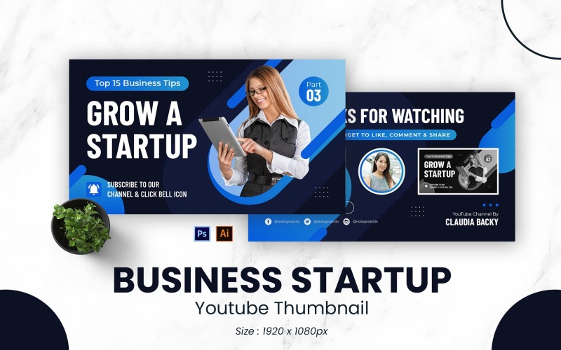 Business Startup Youtube Thumbnail Social Media