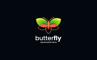 Butterfly Gradient Color Logo Design