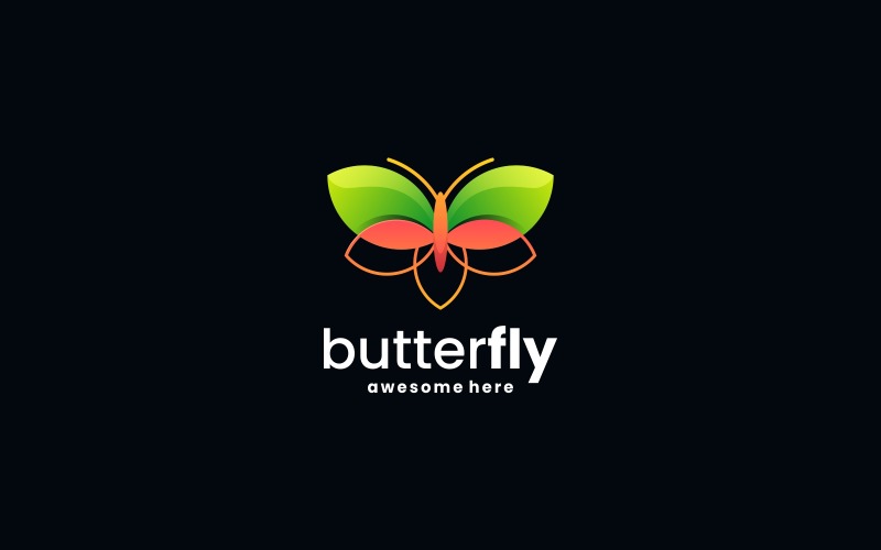 Butterfly Gradient Color Logo Design Logo Template