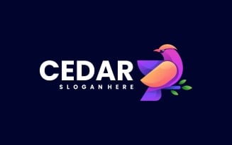 Cedar Bird Gradient Colorful Logo