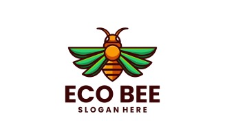 Eco Bee Simple Mascot Logo