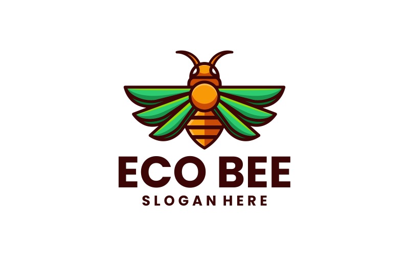 Eco Bee Simple Mascot Logo Logo Template