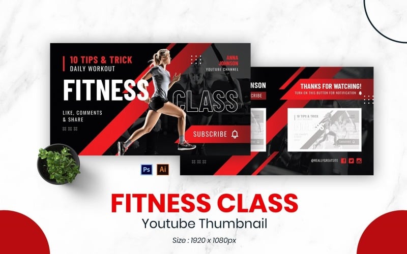 Fitness Class Youtube Thumbnail Social Media