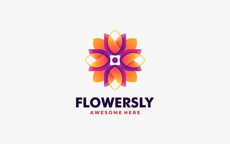 Flowers Gradient Logo Style Logo Template