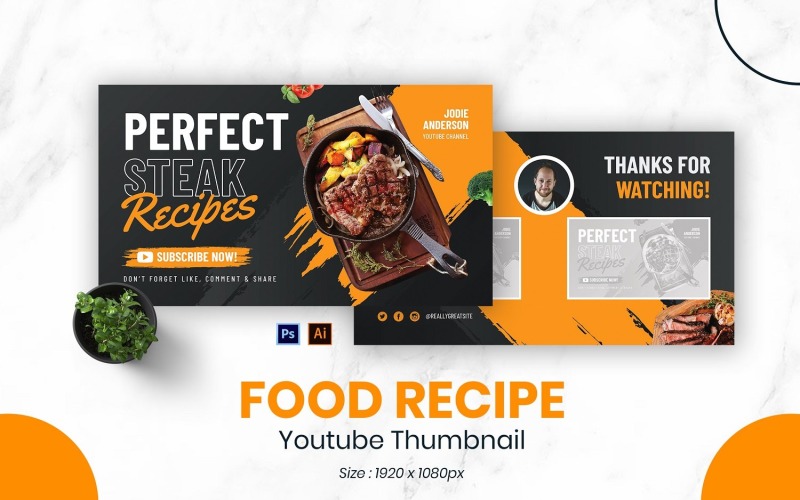 Food Recipe Youtube Thumbnail Social Media