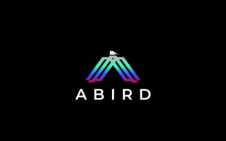 Intelligence Gradient Letter A Bird Logo