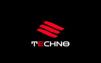 Letter E Tech Dynamic Red Logo