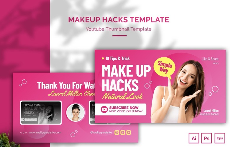 Make Up Hacks Youtube Thumbnail Social Media
