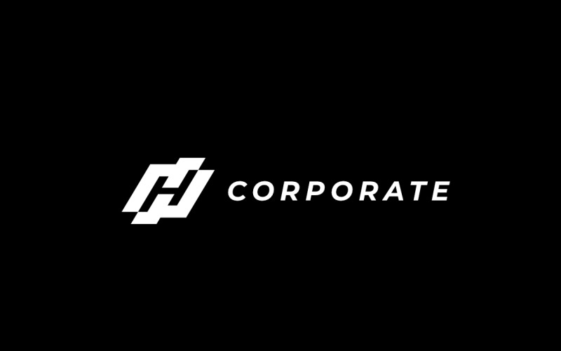 Negative Space Letter H Dynamic Logo Logo Template