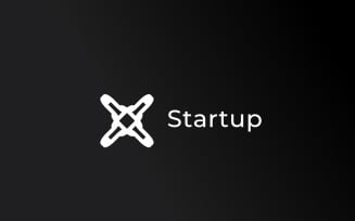 Silver X Tech Startup Gradient Logo