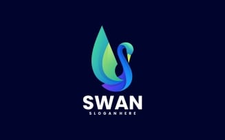 Swan Bird Gradient Color Logo Style