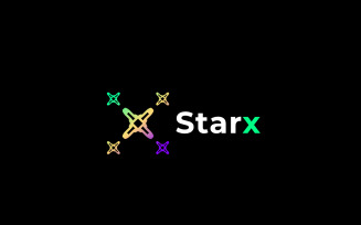 Technology Star X Gradient Logo