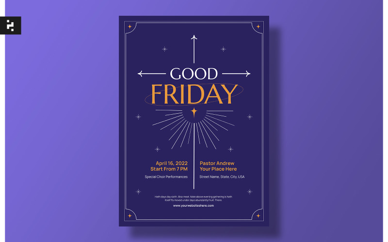 Whimsical Good Friday Flyer Template Corporate Identity