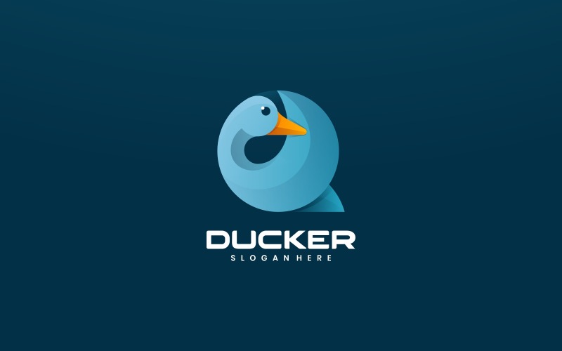 Circle Duck Gradient Logo Style Logo Template