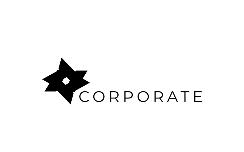 Cube Ninja Negative Fat Logo Logo Template