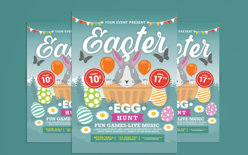 Easter Egg Hunt Flyer Template Corporate Identity