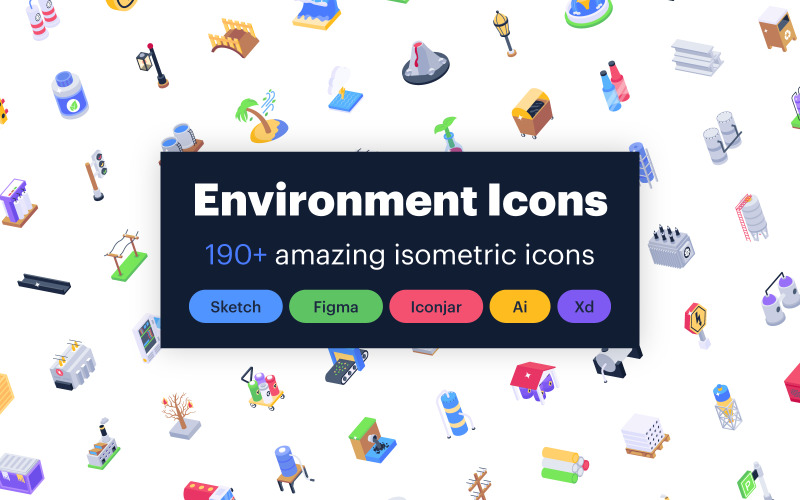 Environment Protection Isometric Icons Icon Set