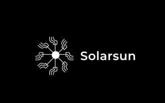 Flat Solar Sun Corporation Energy Logo