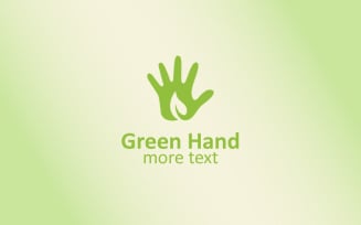 Green Hand Logo Design template