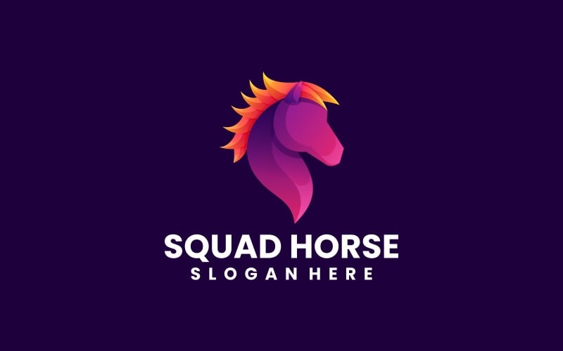Horse Head Gradient Logo Design Logo Template