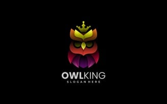 Owl King Gradient Colorful Logo Style