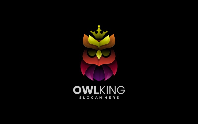 Owl King Gradient Colorful Logo Style Logo Template
