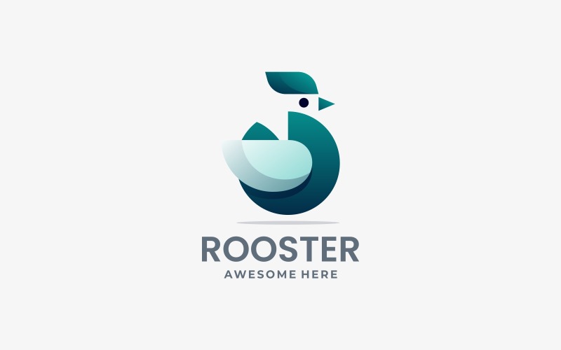 Simple Rooster Gradient Logo Logo Template