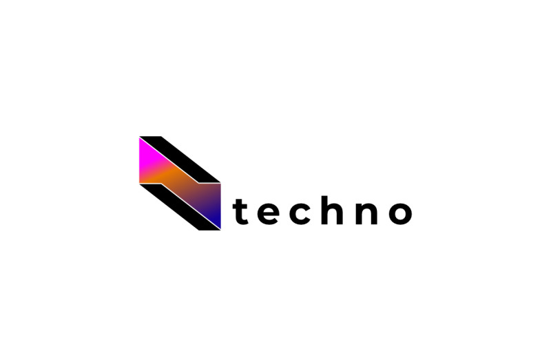 Techno Block Gradient Logo Logo Template