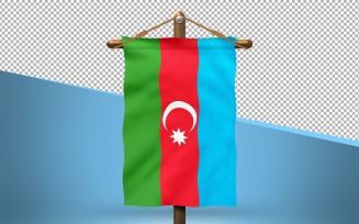 Azerbaijan Hang Flag Design Background