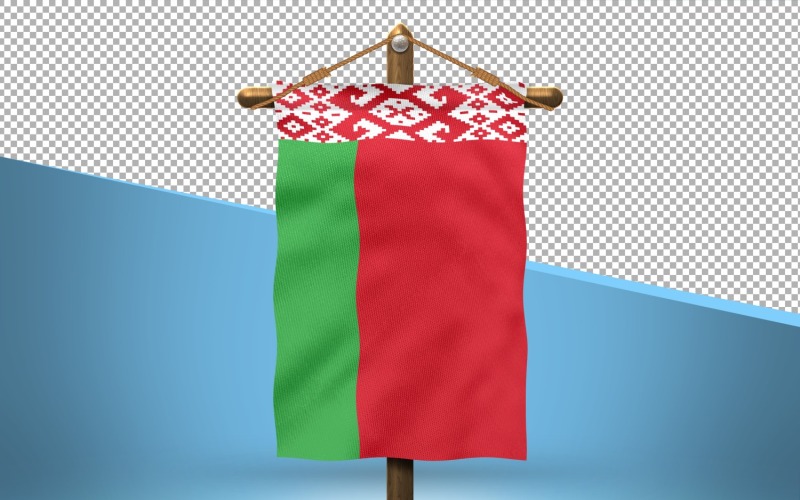 Belarus Hang Flag Design Background Illustration