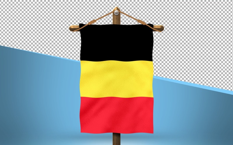 Belgium Hang Flag Design Background Illustration