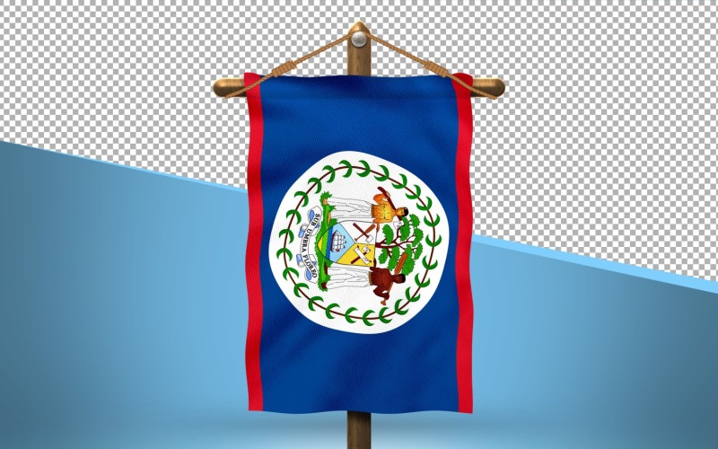 Belize Hang Flag Design Background Illustration