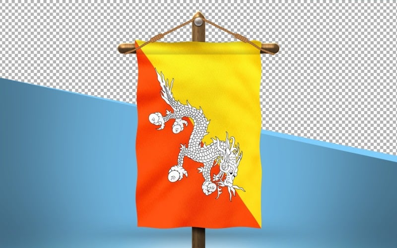 Bhutan Hang Flag Design Background Illustration