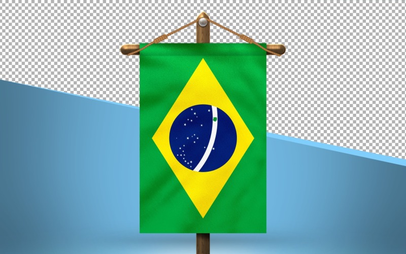 Brazil Hang Flag Design Background Illustration